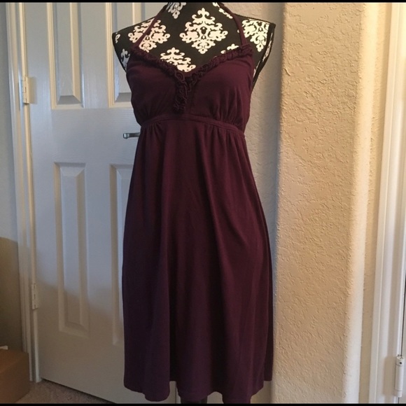 Summertime Fun Express Plum V-Neck Halter-Dress - Picture 4 of 4